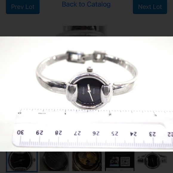 Gucci 1400 Stainless Steel Caseback - Silver and Black Engraving with COA main image 12